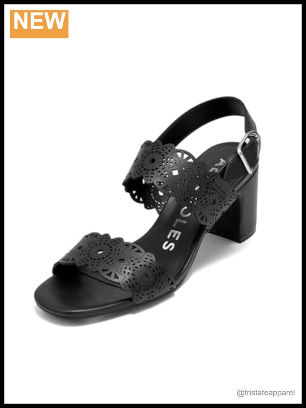 Faux Leather Block Heel Sandals with Floral Embroidered Straps